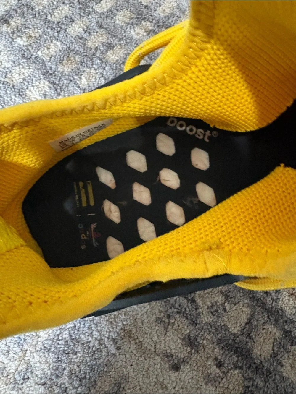 adidas Yellow Knit Men’s Sneakers with Black Accents